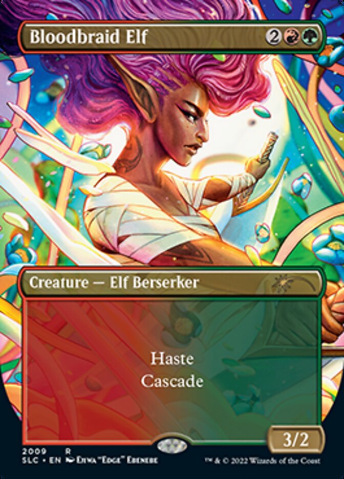 Bloodbraid Elf (Borderless Alternate Art) [Secret Lair Countdown Kit] | Chromatic Games