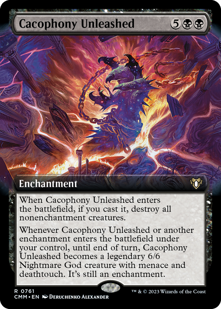 Cacophony Unleashed (Extended Art) [Commander Masters] | Chromatic Games