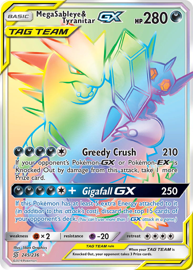 Mega Sableye & Tyranitar GX (245/236) [Sun & Moon: Unified Minds] | Chromatic Games