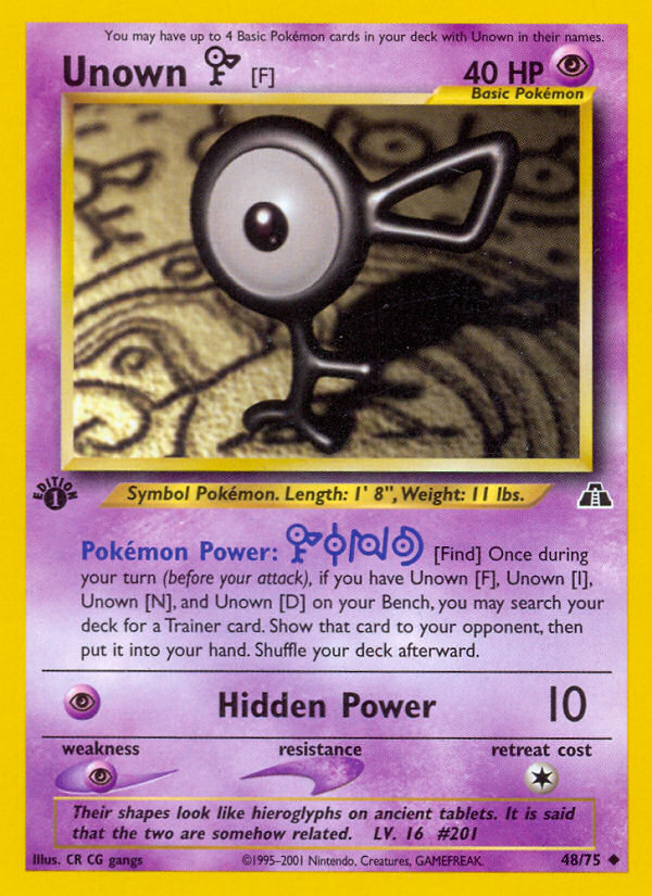 Unown [F] (48/75) [Neo Discovery 1st Edition] | Chromatic Games