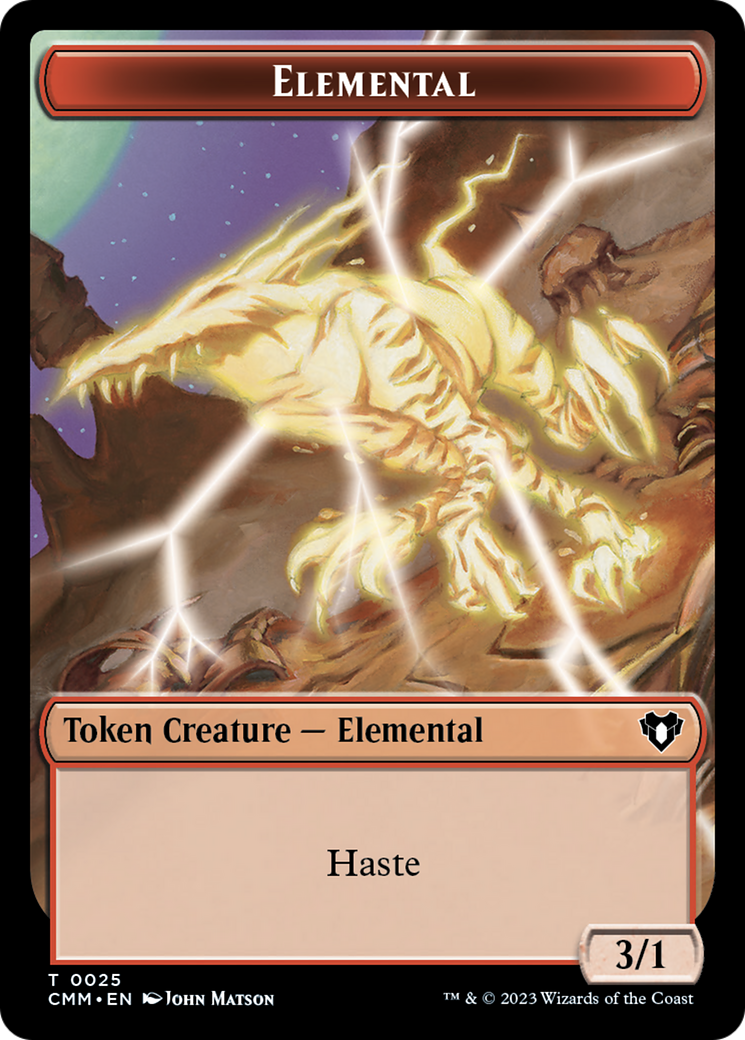 Human Soldier // Elemental (0025) Double-Sided Token [Commander Masters Tokens] | Chromatic Games