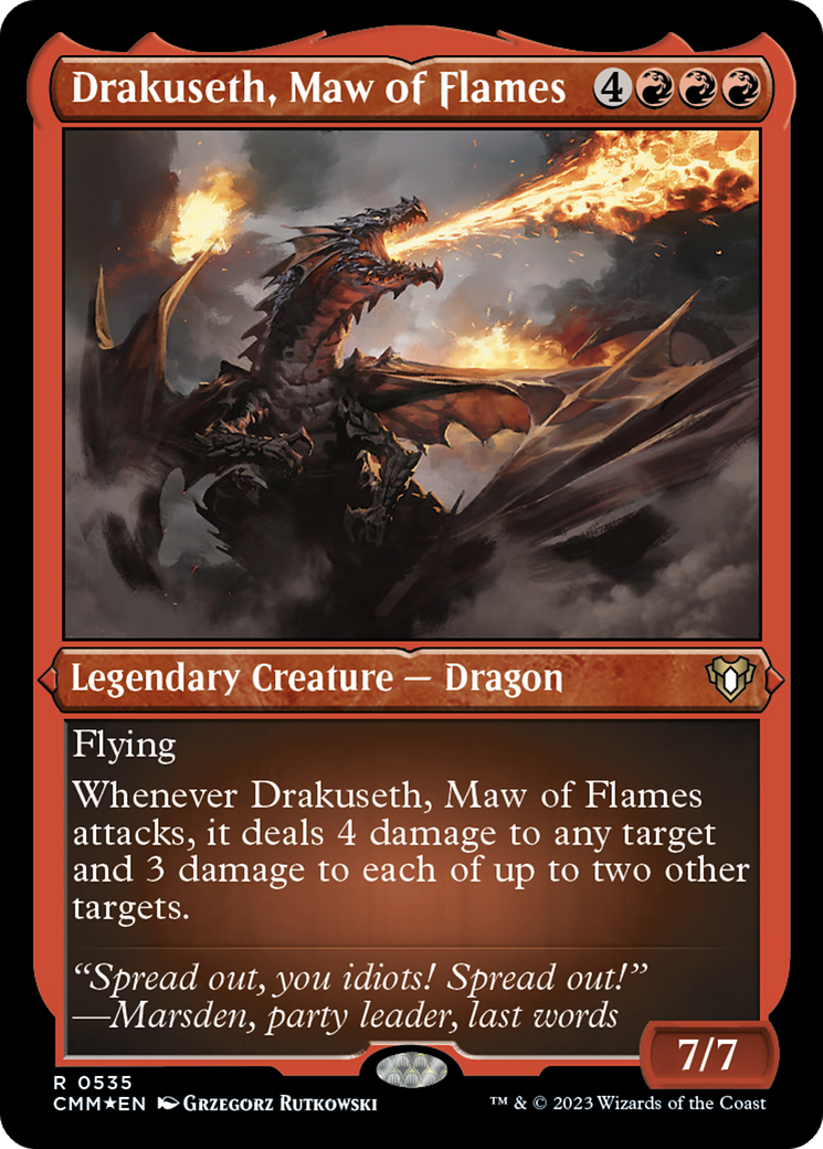 Drakuseth, Maw of Flames (Foil Etched) [Commander Masters] | Chromatic Games