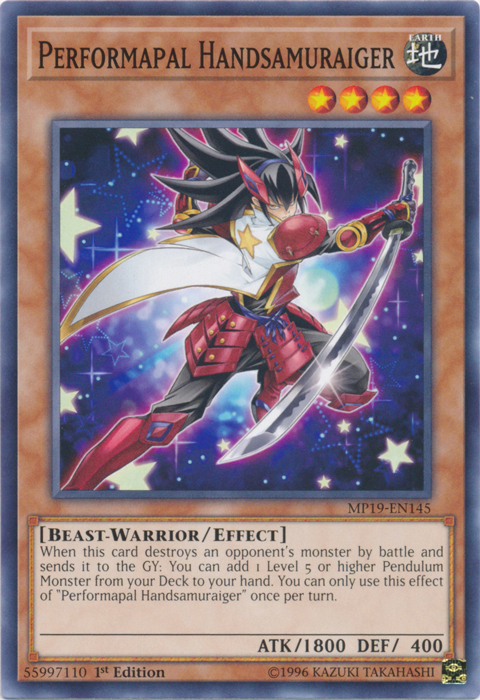 Performapal Handsamuraiger [MP19-EN145] Common | Chromatic Games
