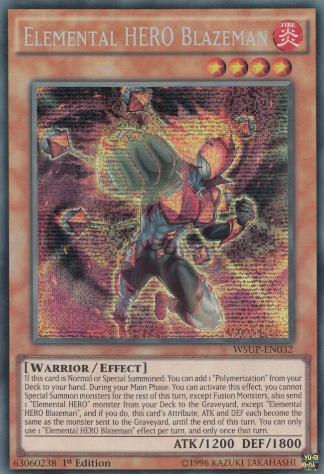 Elemental HERO Blazeman [WSUP-EN032] Secret Rare | Chromatic Games