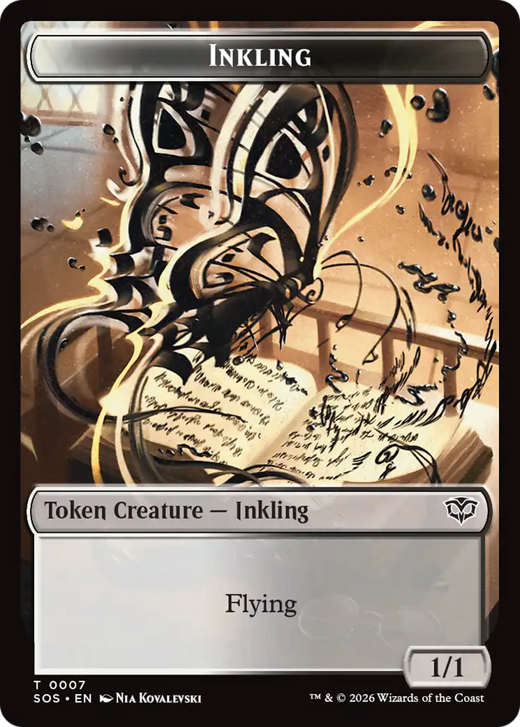 Inkling (0007) // Spirit (0011) Double-Sided Token [Secrets of Strixhaven Tokens] | Chromatic Games