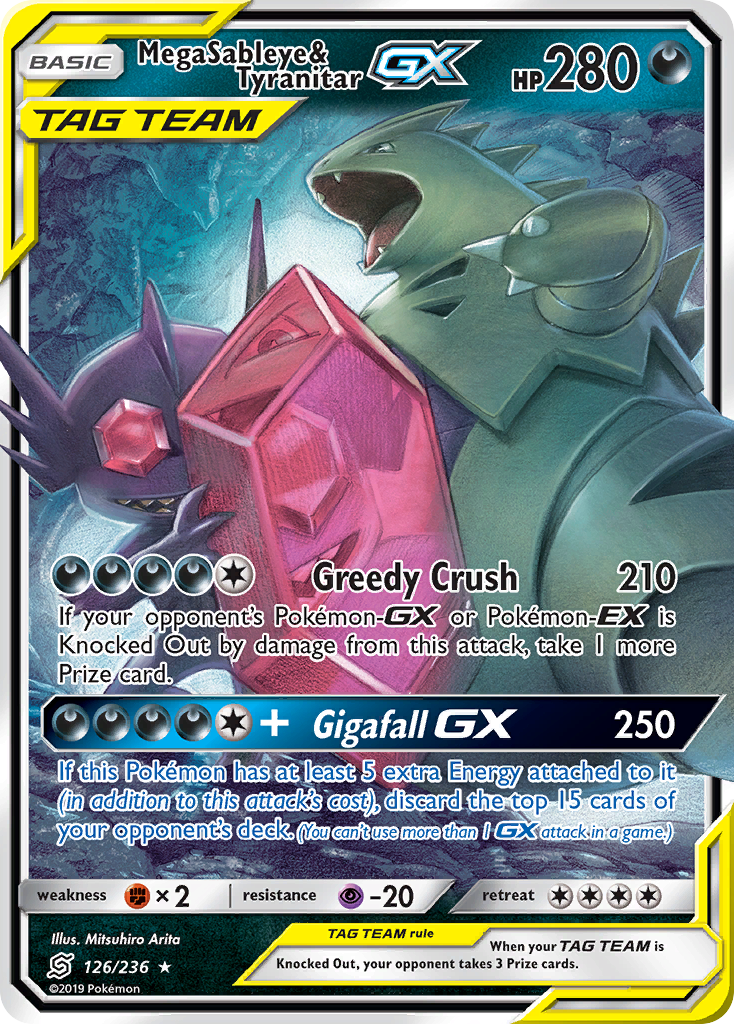 Mega Sableye & Tyranitar GX (126/236) [Sun & Moon: Unified Minds] | Chromatic Games