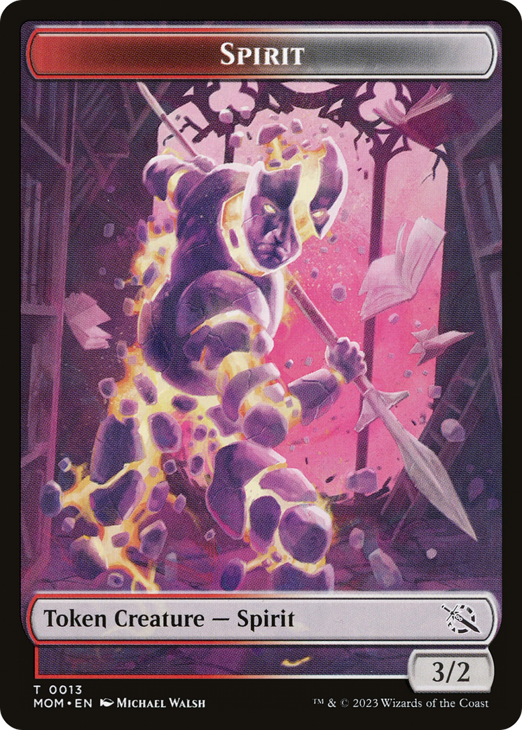 Monk // Spirit (13) Double-Sided Token [March of the Machine Tokens] | Chromatic Games