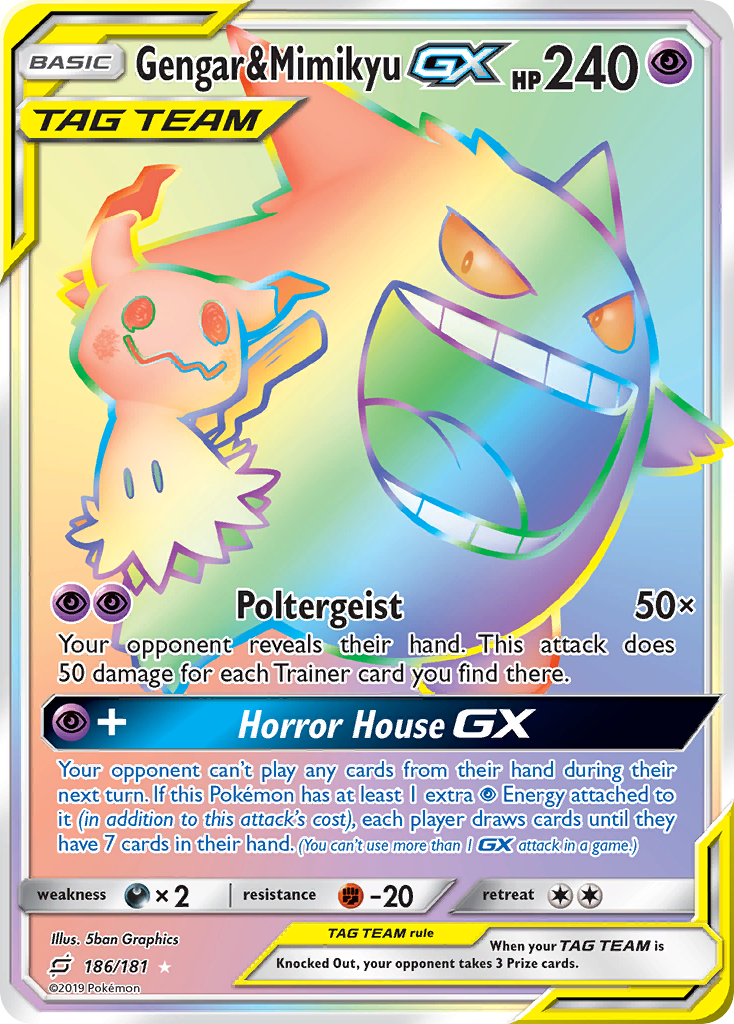 Gengar & Mimikyu GX (186/181) [Sun & Moon: Team Up] | Chromatic Games