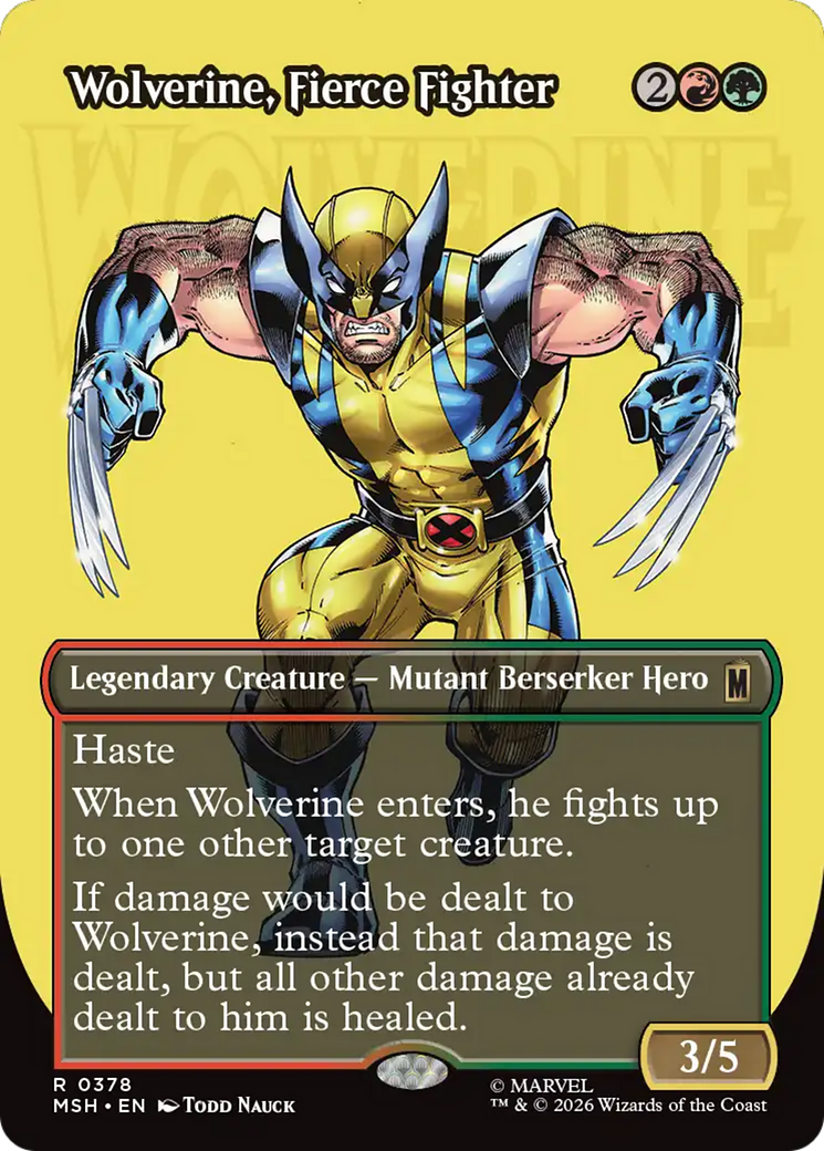 Wolverine, Fierce Fighter (Borderless) [Marvel Super Heroes] | Chromatic Games