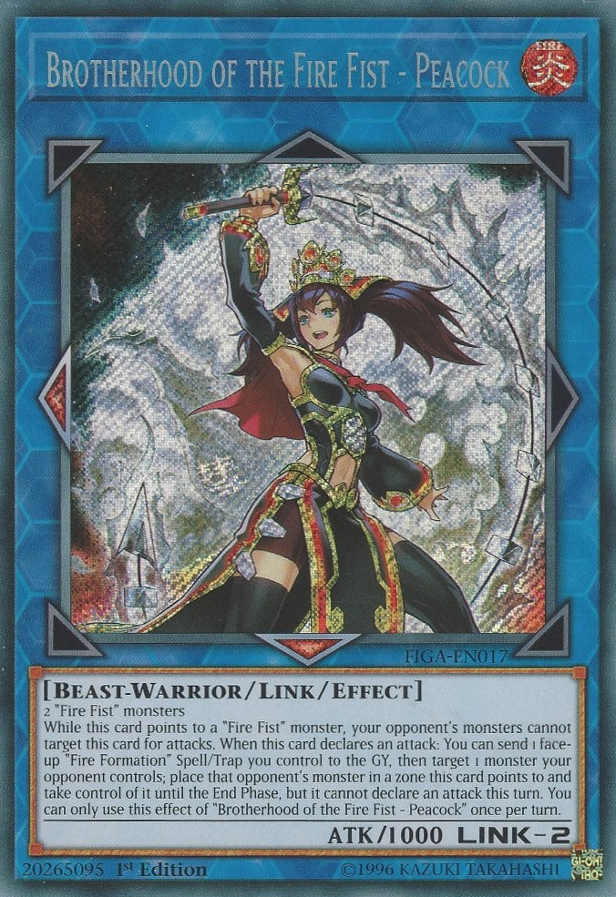 Brotherhood of the Fire Fist - Peacock [FIGA-EN017] Secret Rare | Chromatic Games