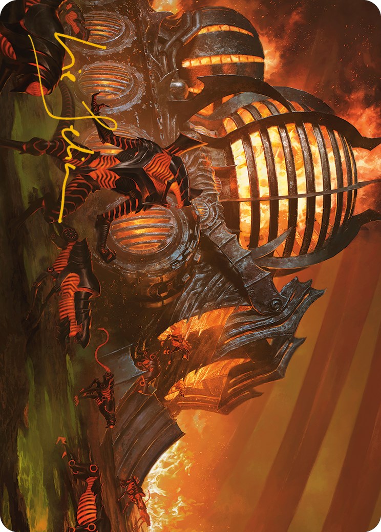 Urabrask's Forge Art Card (Gold-Stamped Signature) [Phyrexia: All Will Be One Art Series] | Chromatic Games
