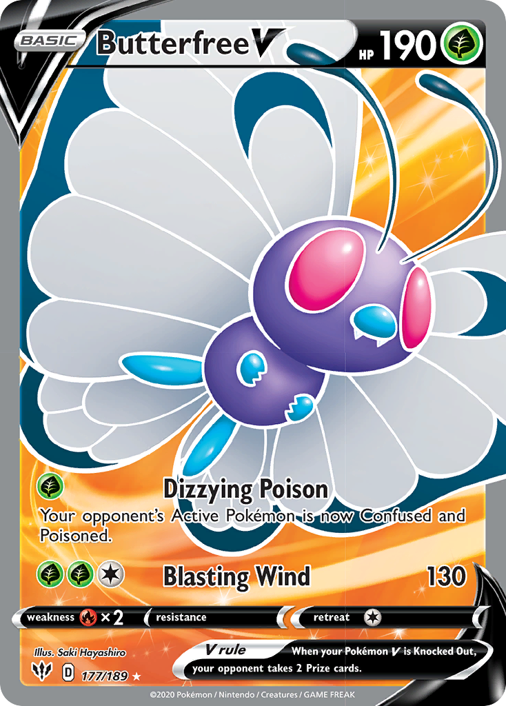 Butterfree V (177/189) [Sword & Shield: Darkness Ablaze] | Chromatic Games