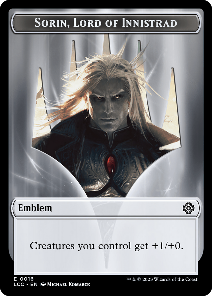 Emblem - Sorin, Lord of Innistrad // Vampire (0004) Double-Sided Token [The Lost Caverns of Ixalan Commander Tokens] | Chromatic Games