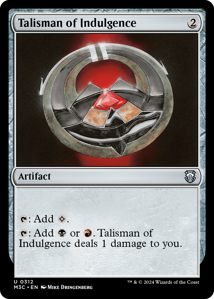 Talisman of Indulgence (Ripple Foil) [Modern Horizons 3 Commander] | Chromatic Games