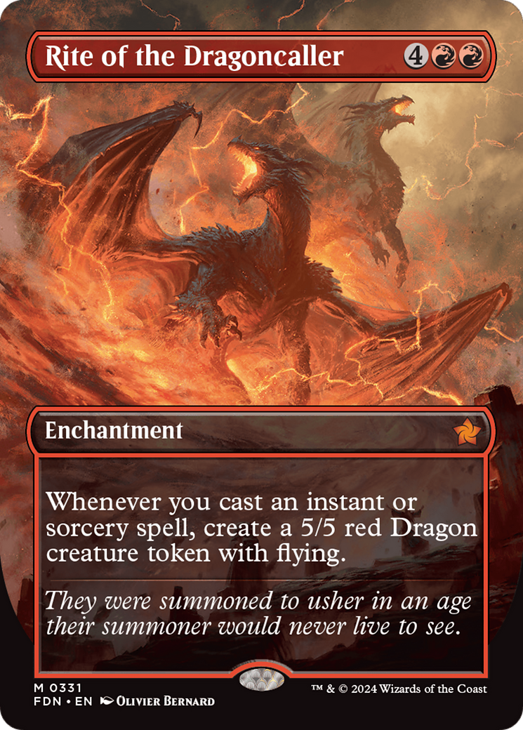 Rite of the Dragoncaller (Borderless) [Foundations] | Chromatic Games