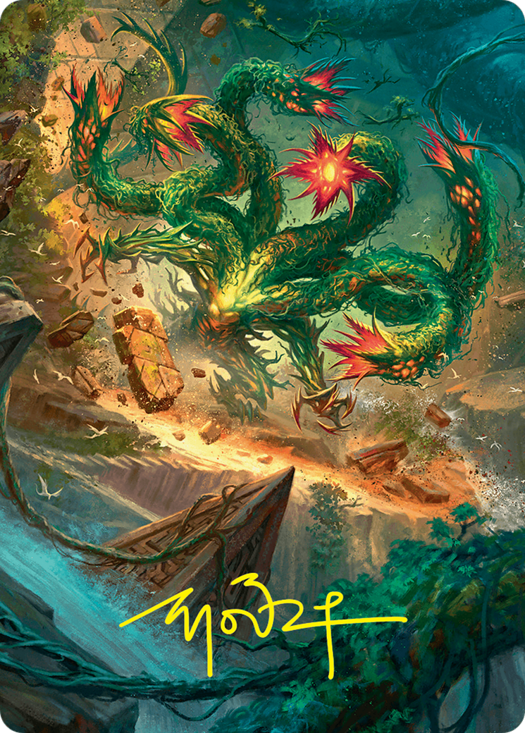 Mossborn Hydra Art Card (42/54) (Gold-Stamped Signature) [Foundations Art Series] | Chromatic Games