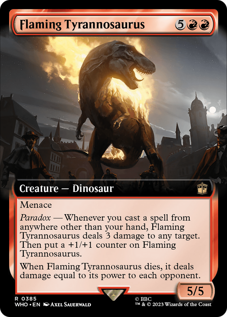 Flaming Tyrannosaurus (Extended Art) [Doctor Who] | Chromatic Games