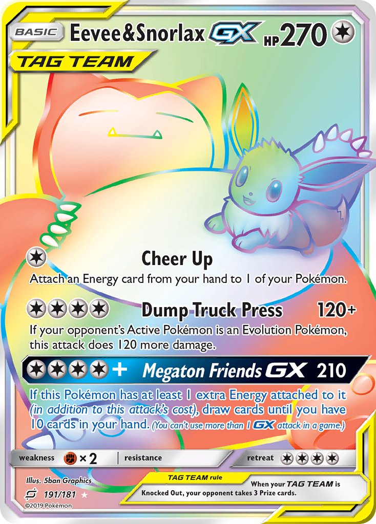 Eevee & Snorlax GX (191/181) [Sun & Moon: Team Up] | Chromatic Games