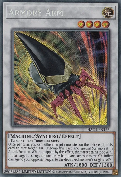 Armory Arm [HAC1-EN176] Secret Rare | Chromatic Games