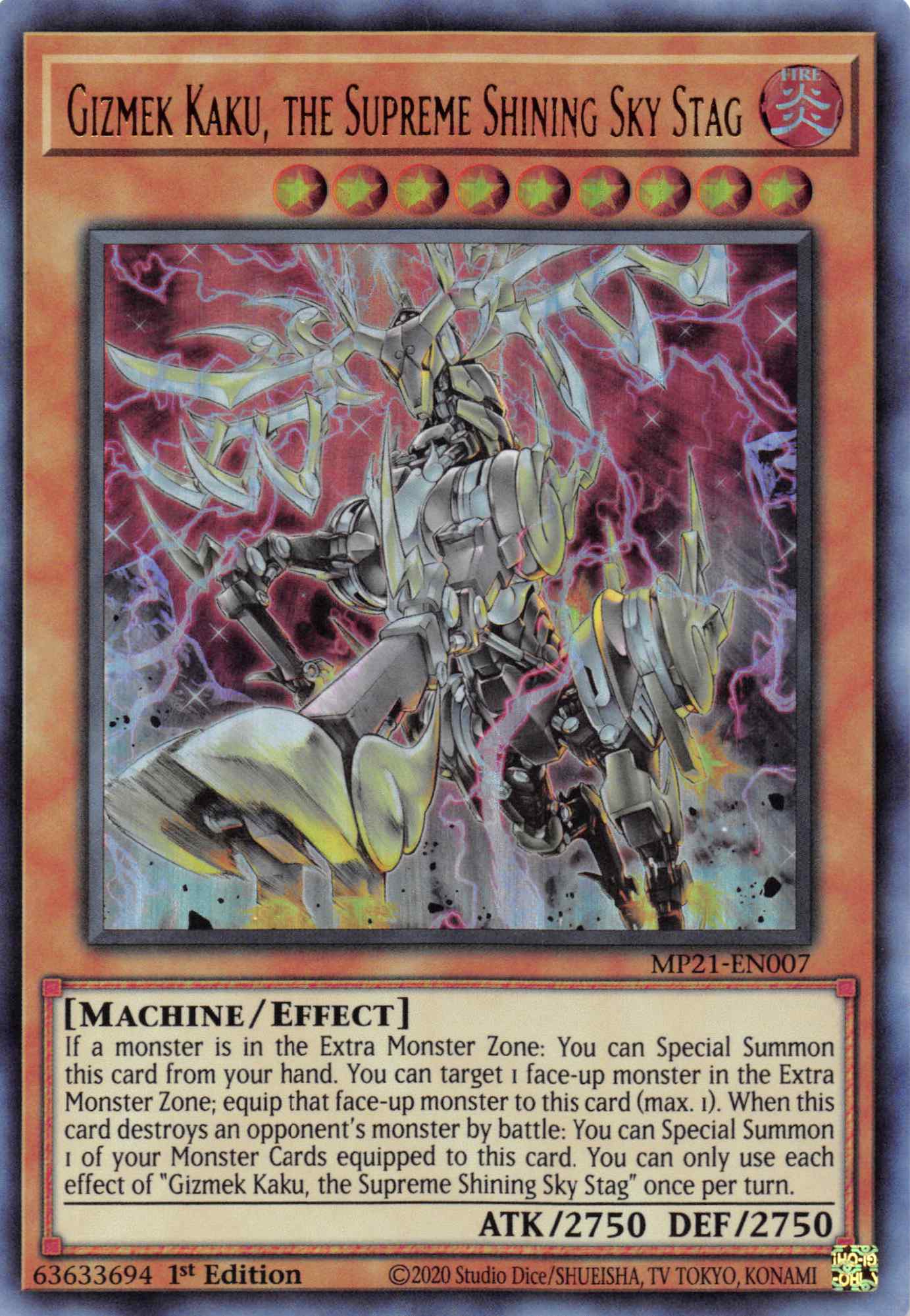 Gizmek Kaku, the Supreme Shining Sky Stag [MP21-EN007] Ultra Rare | Chromatic Games