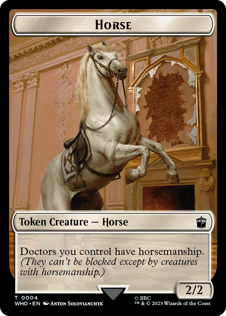 Horse // Cyberman Double-Sided Token [Doctor Who Tokens] | Chromatic Games