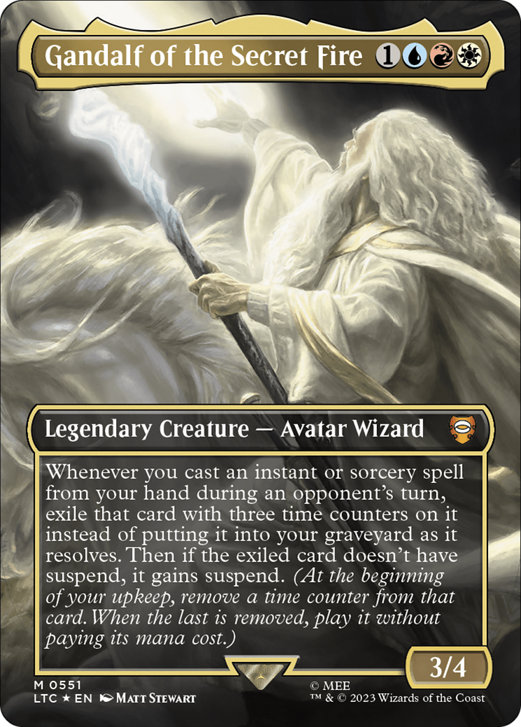 Gandalf of the Secret Fire (Borderless) (Surge Foil) [The Lord of the Rings: Tales of Middle-Earth Commander] | Chromatic Games