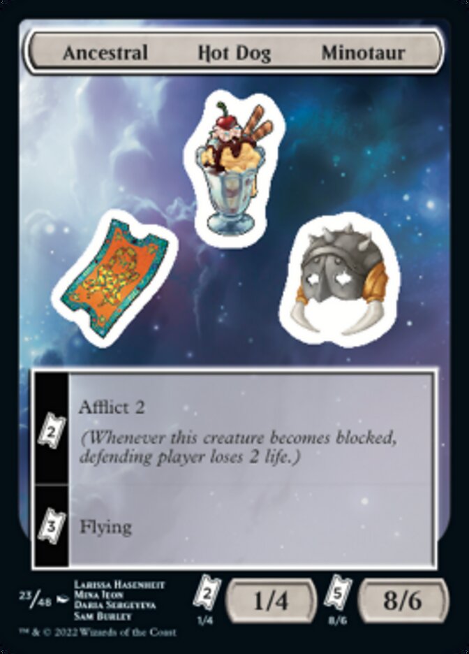 Ancestral Hot Dog Minotaur [Unfinity Stickers] | Chromatic Games