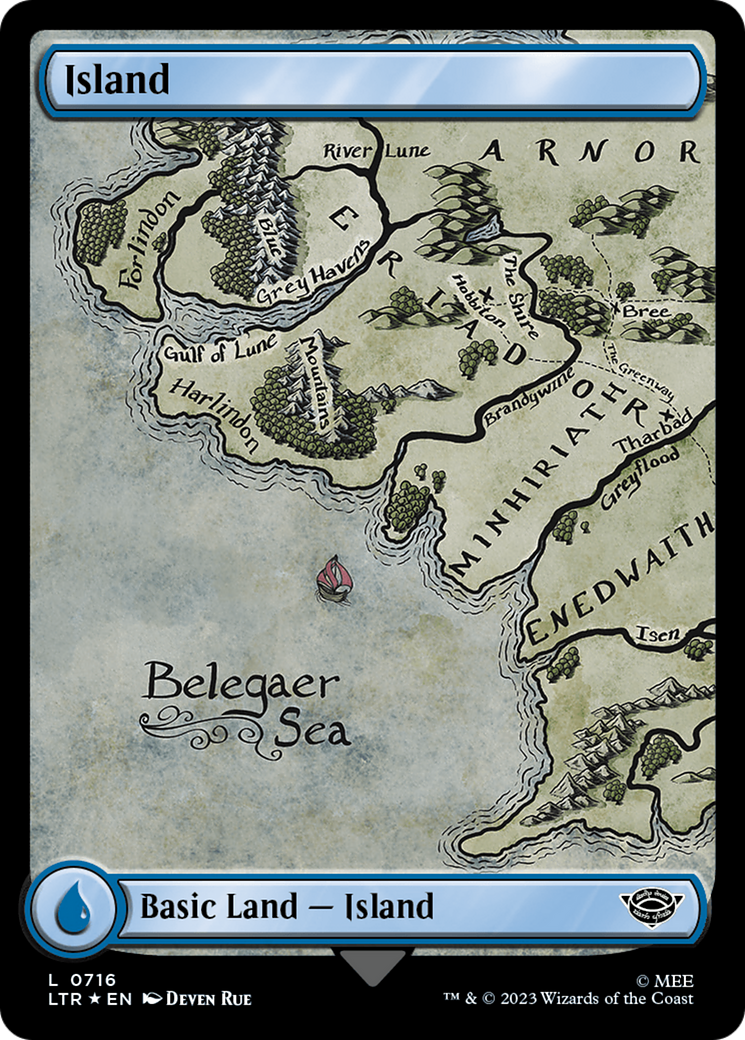 Island (0716) (Surge Foil) [The Lord of the Rings: Tales of Middle-Earth] | Chromatic Games