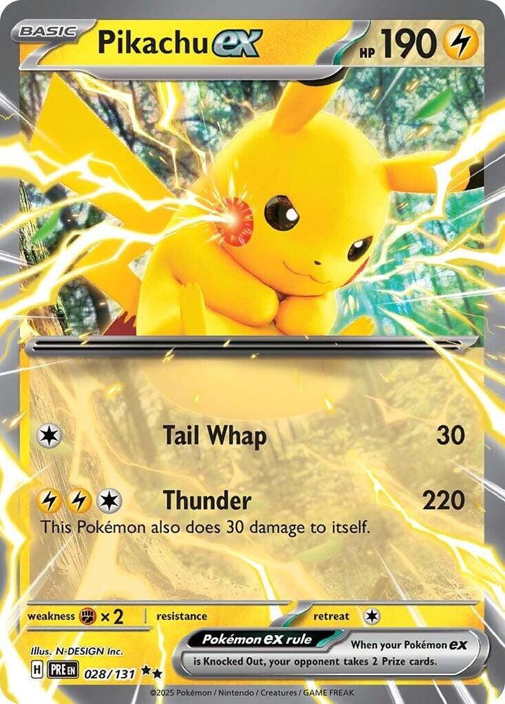 Pikachu ex (028/131) [Scarlet & Violet: Prismatic Evolutions] | Chromatic Games