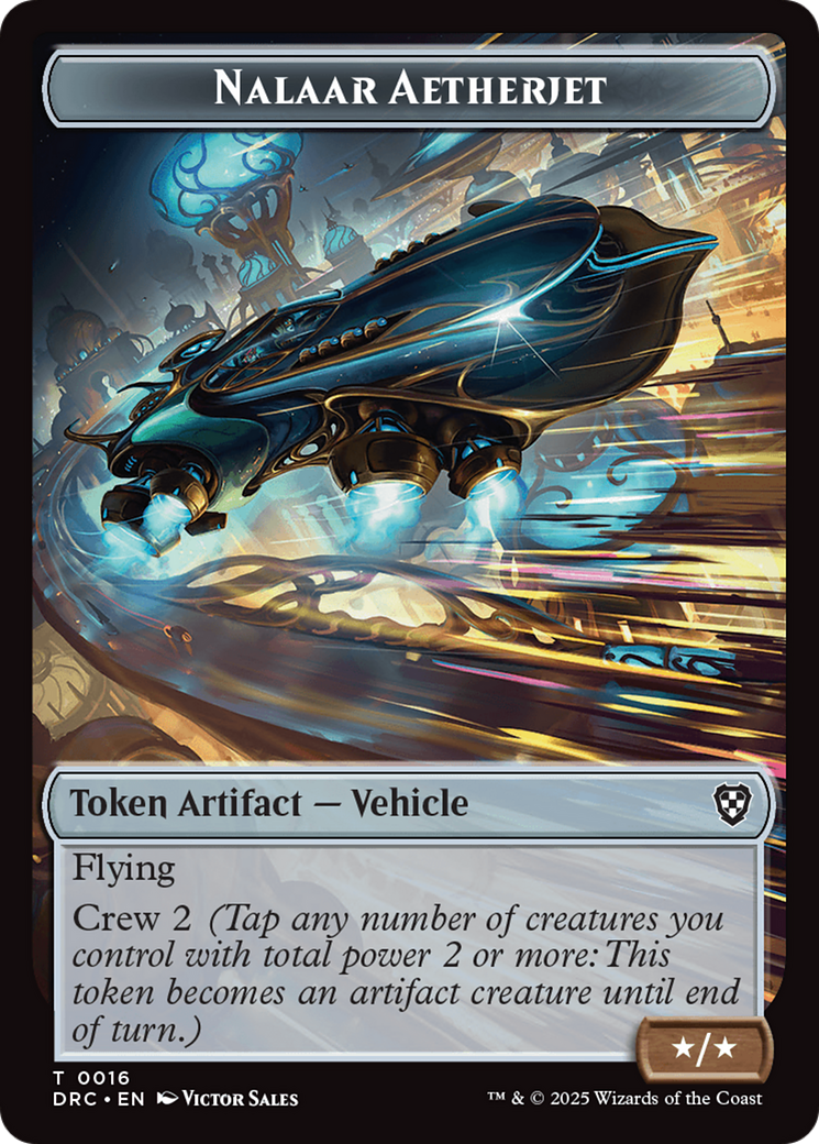 Nalaar Aetherjet // Treasure Double-Sided Token [Aetherdrift Tokens] | Chromatic Games