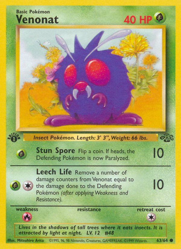 Venonat (63/64) [Jungle 1st Edition] | Chromatic Games