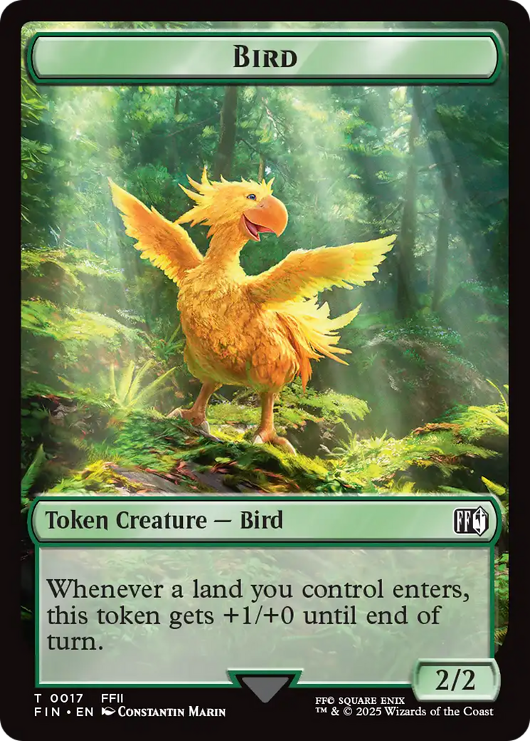 Bird (0017) // Wizard (0015) Double-Sided Token [FINAL FANTASY Tokens] | Chromatic Games
