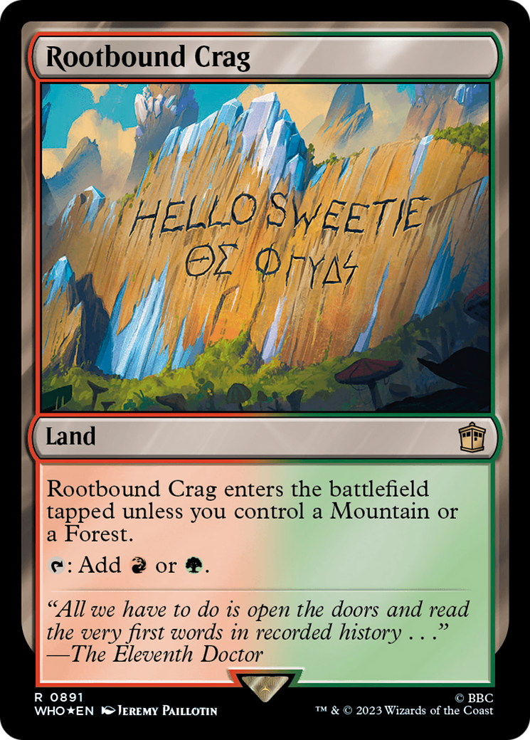 Rootbound Crag (Surge Foil) [Doctor Who] | Chromatic Games