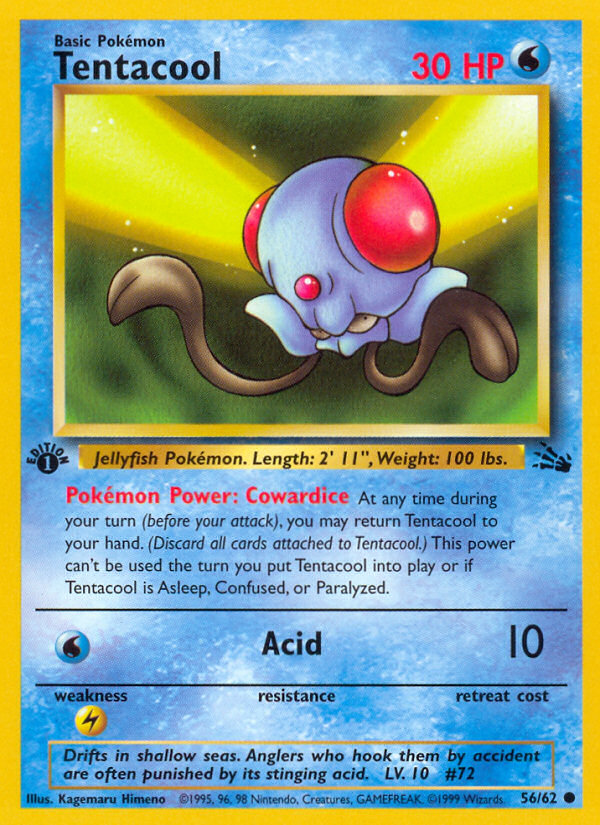 Tentacool (56/62) [Fossil 1st Edition] | Chromatic Games