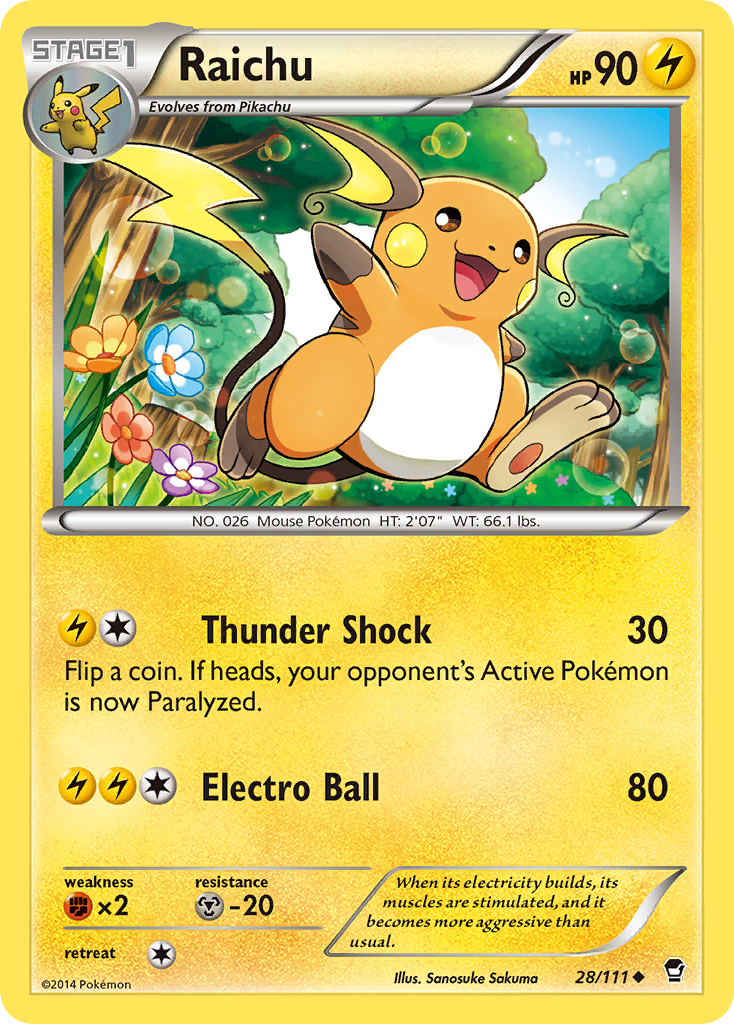 Raichu (28/111) [XY: Furious Fists] | Chromatic Games