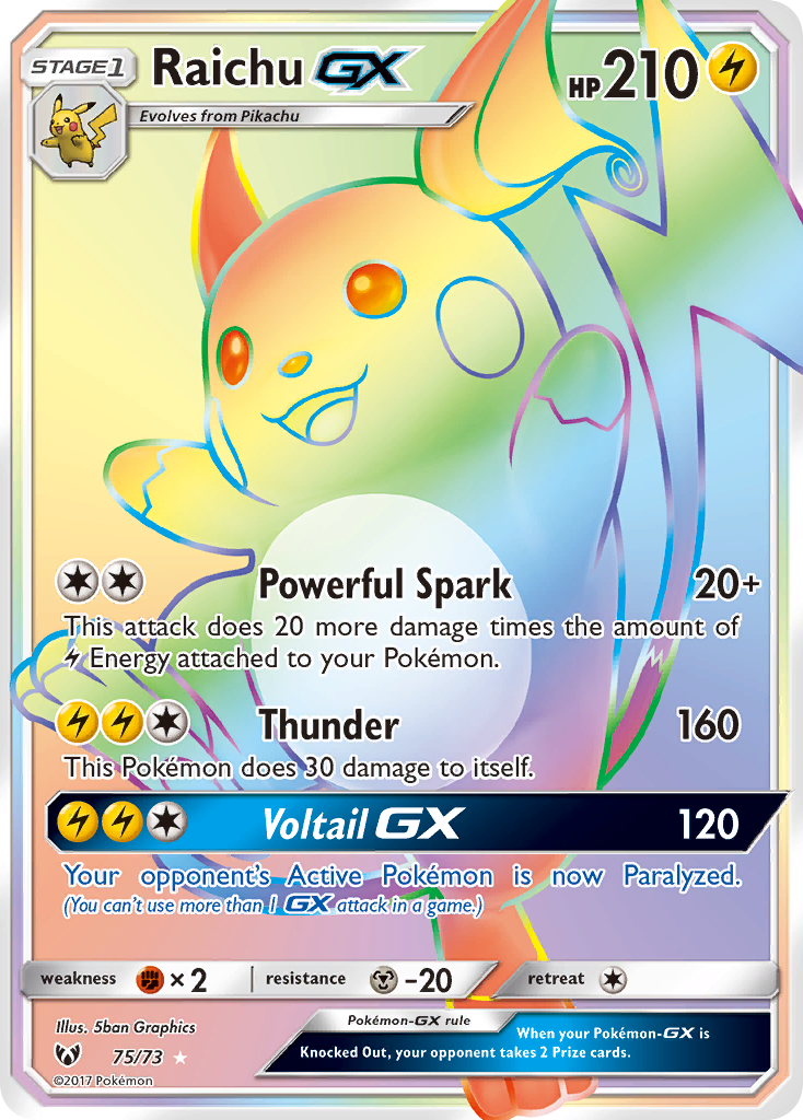 Raichu GX (75/73) [Sun & Moon: Shining Legends] | Chromatic Games