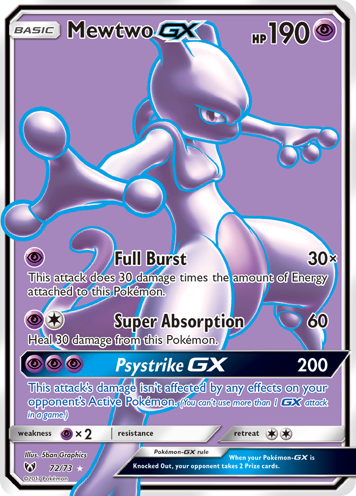 Mewtwo GX (72/73) [Sun & Moon: Shining Legends] | Chromatic Games