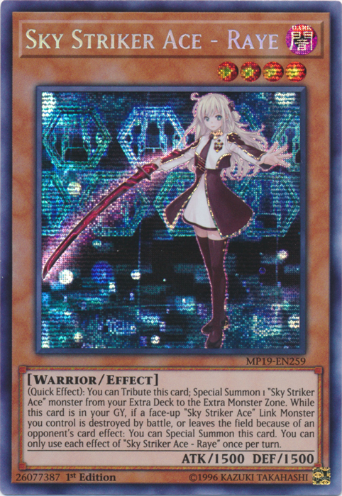 Sky Striker Ace - Raye [MP19-EN259] Prismatic Secret Rare | Chromatic Games