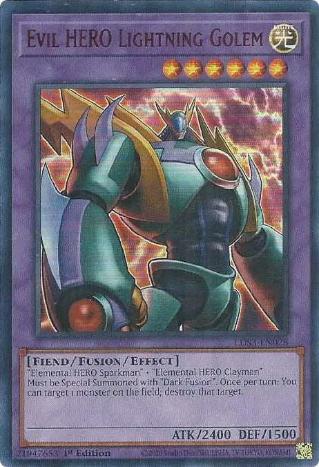 Evil HERO Lightning Golem (Red) [LDS3-EN028] Ultra Rare | Chromatic Games