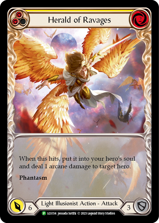 Herald of Ravages (Yellow) (Extended Art) [LGS154] (Promo)  Rainbow Foil | Chromatic Games