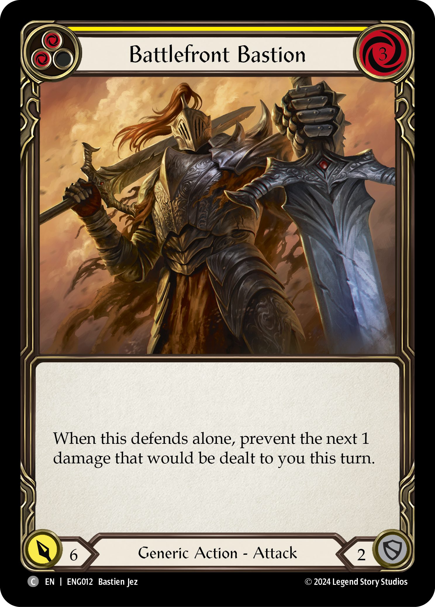 Battlefront Bastion (Yellow) [ENG012] (Part the Mistveil Enigma Blitz Deck) | Chromatic Games