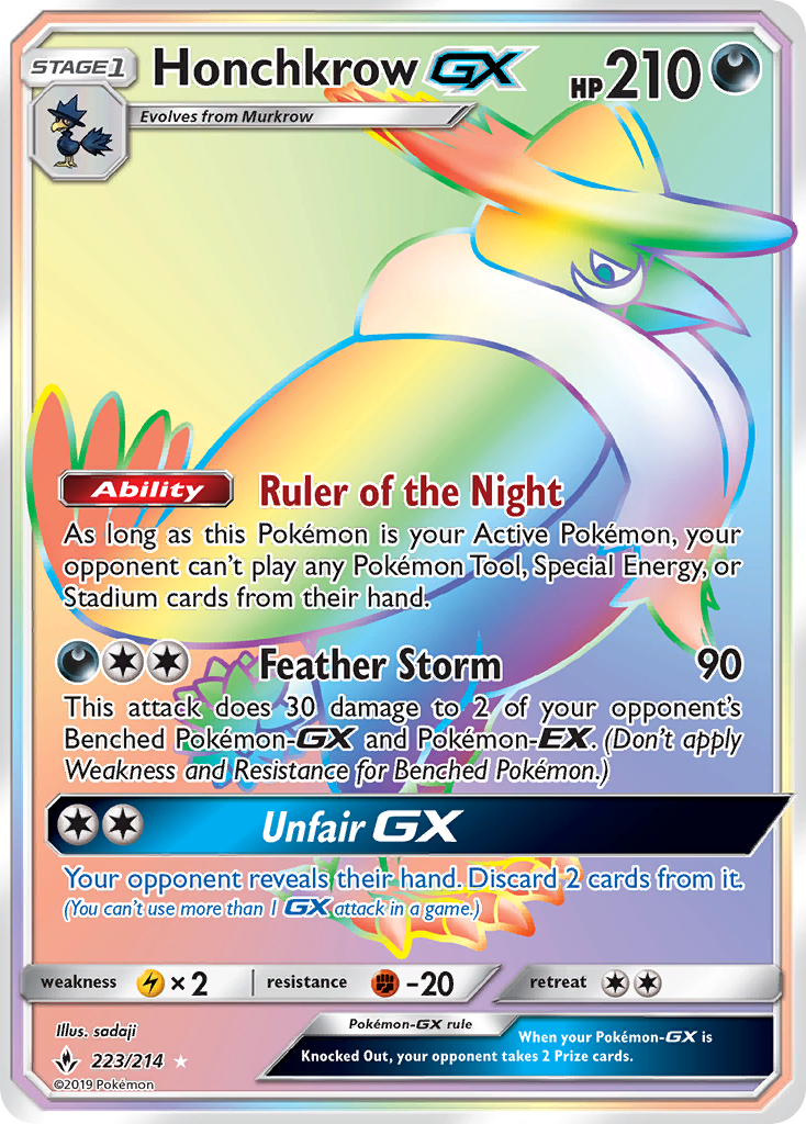 Honchkrow GX (223/214) [Sun & Moon: Unbroken Bonds] | Chromatic Games