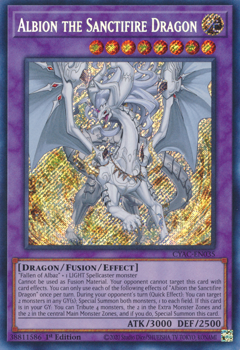 Albion the Sanctifire Dragon [CYAC-EN035] Secret Rare | Chromatic Games