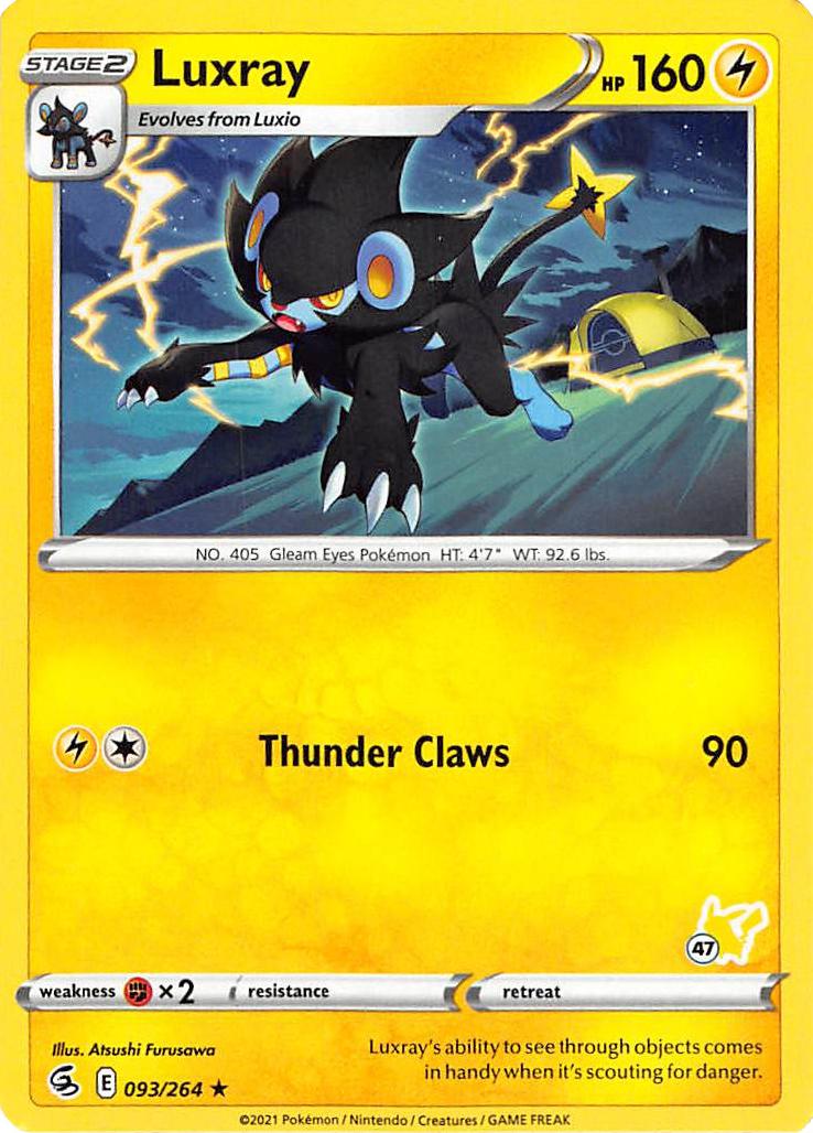 Luxray (093/264) (Pikachu Stamp #47) [Battle Academy 2022] | Chromatic Games