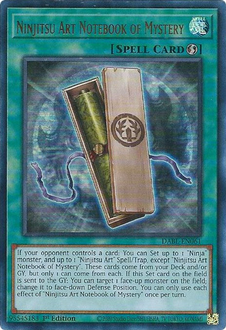 Ninjitsu Art Notebook of Mystery [DABL-EN061] Ultra Rare | Chromatic Games