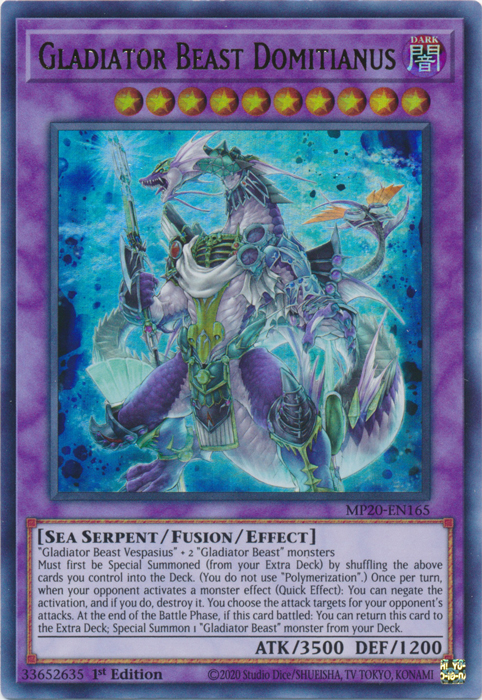 Gladiator Beast Domitianus [MP20-EN165] Ultra Rare | Chromatic Games