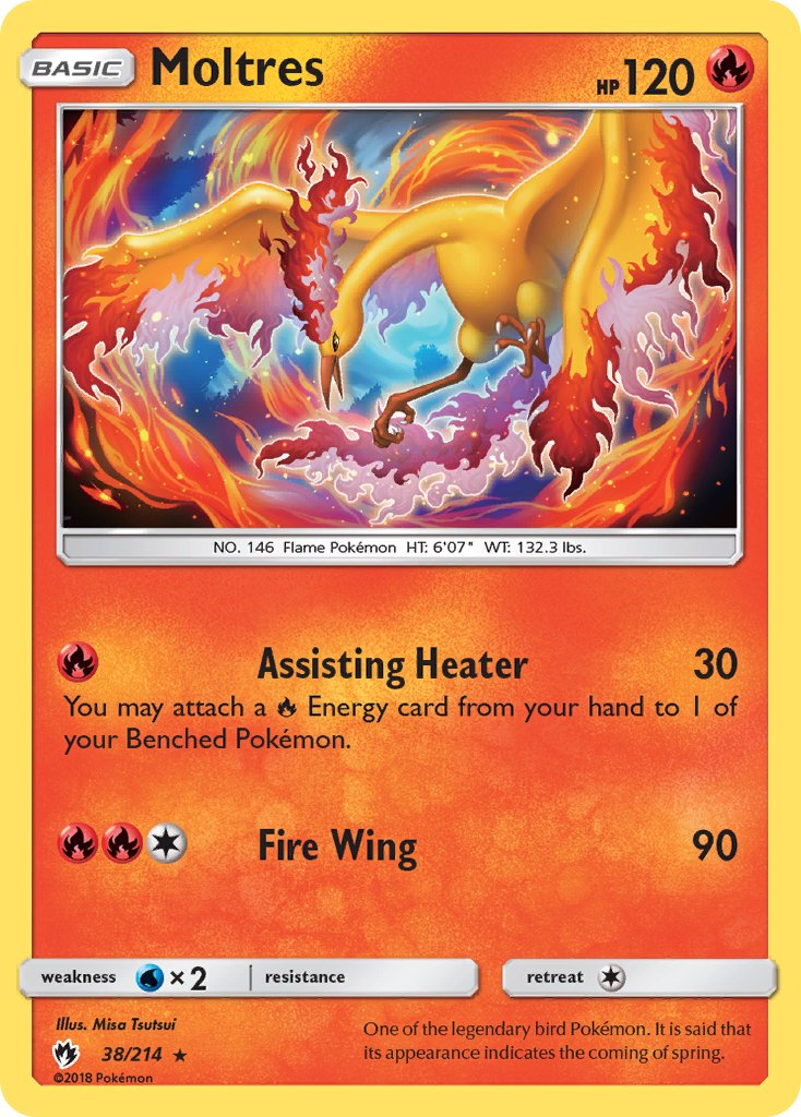 Moltres (38/214) (Let's Play, Eevee) Cracked Ice Holo) (Theme Deck Exclusive) [Sun & Moon: Lost Thunder] | Chromatic Games