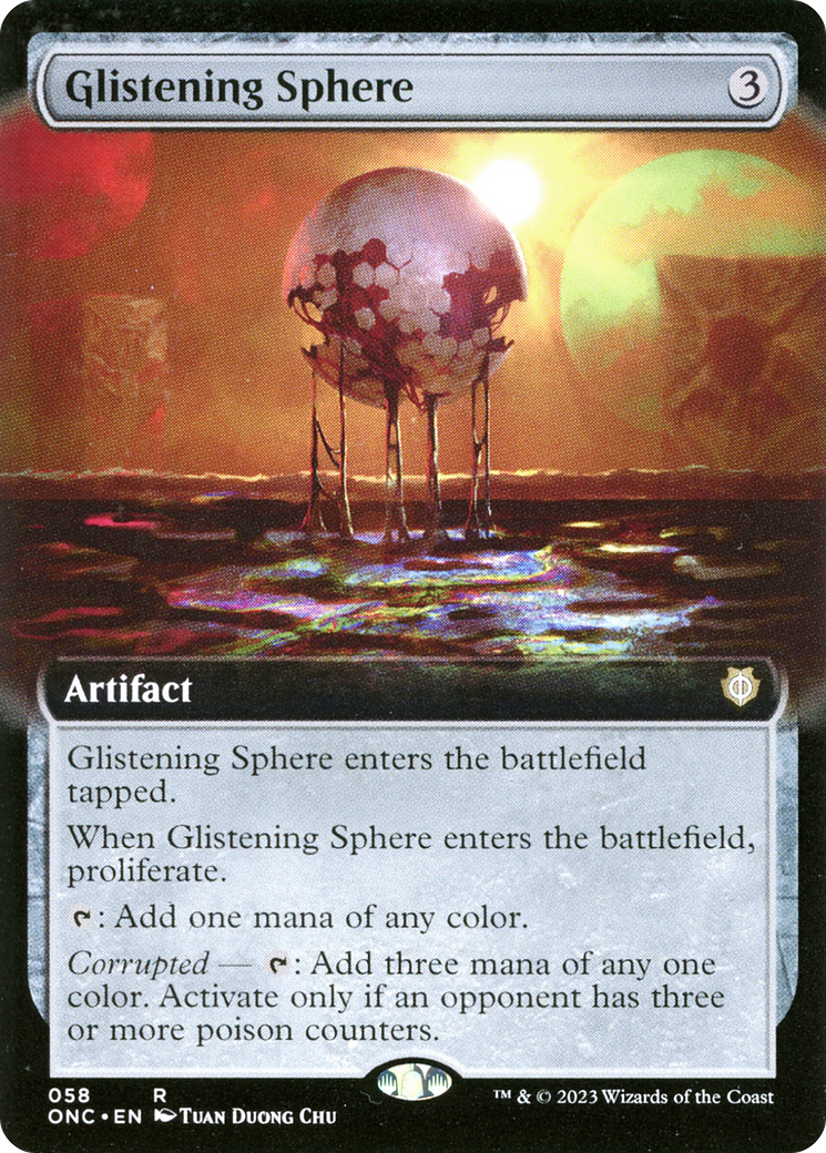 Glistening Sphere (Extended Art) [Phyrexia: All Will Be One Commander] | Chromatic Games