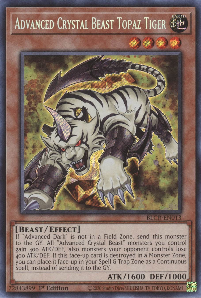 Advanced Crystal Beast Topaz Tiger [BLCR-EN013] Secret Rare | Chromatic Games