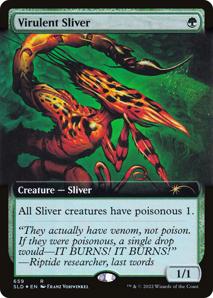 Virulent Sliver (Extended Art) (Step-and-Compleat Foil) [Secret Lair Drop Promos] | Chromatic Games